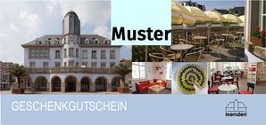 Geschenkgutschein der Bücherei mit Aufdruck Muster