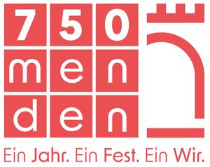 Logo zum Stadtjubiläum 750 Jahre Menden (Sauerland)