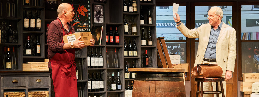 Szene aus dem Theaterstück "Weinprobe für Anfänger"