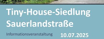 Plakat zur Infoveranstaltung "Tiny-House-Siedlung"