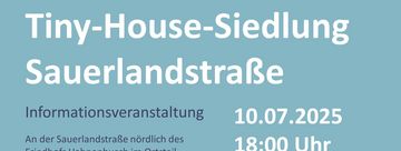 Plakat zur Infoveranstaltung "Tiny-House-Siedlung"