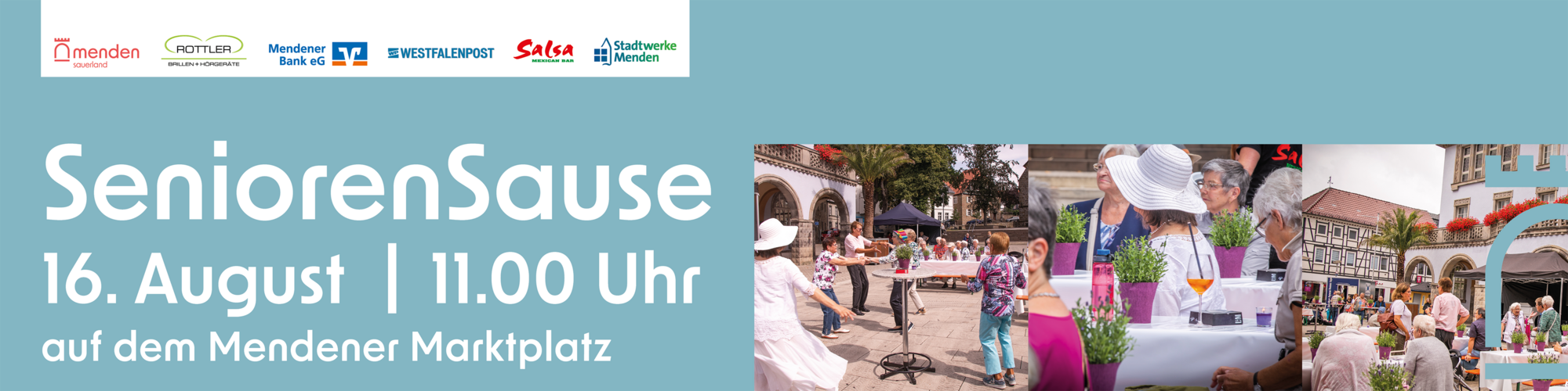 SeniorenSause, 16. August, 11 Uhr auf dem Mendener Marktplatz