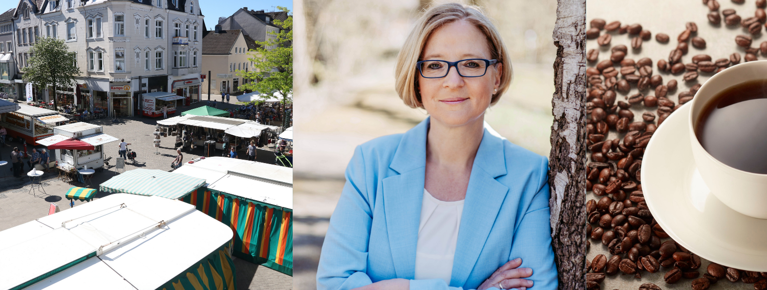 Auf einen Kaffee mit der Bürgermeisterin - Wochenmarkt in der Mendener Innenstadt