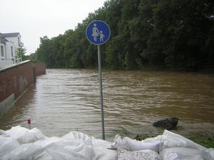 Hönne beim Hochwasser am 22.08.2007