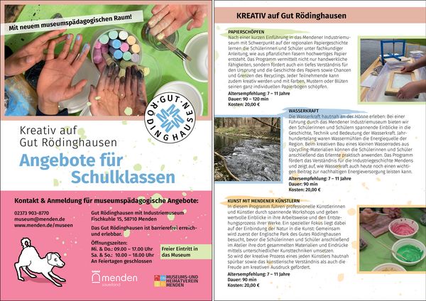 Kreativ auf Gut Rödinghausen - Angebote für Schulklassen