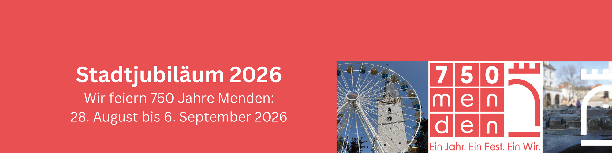 750 Jahre Menden - Informationen zum geplanten Stadtjubiläum