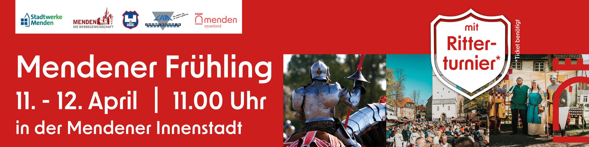 Mendener Frühling mit Ritterturnier, 11. - 12. April, 11 Uhr in der Mendener Innenstadt