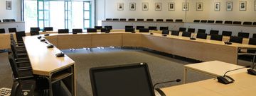 Der Ratssaal im Neuen Rathaus der Stadt Menden