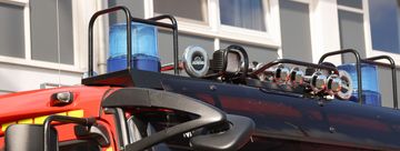 Blaulicht auf einem Einsatzfahrzeug der Feuerwehr