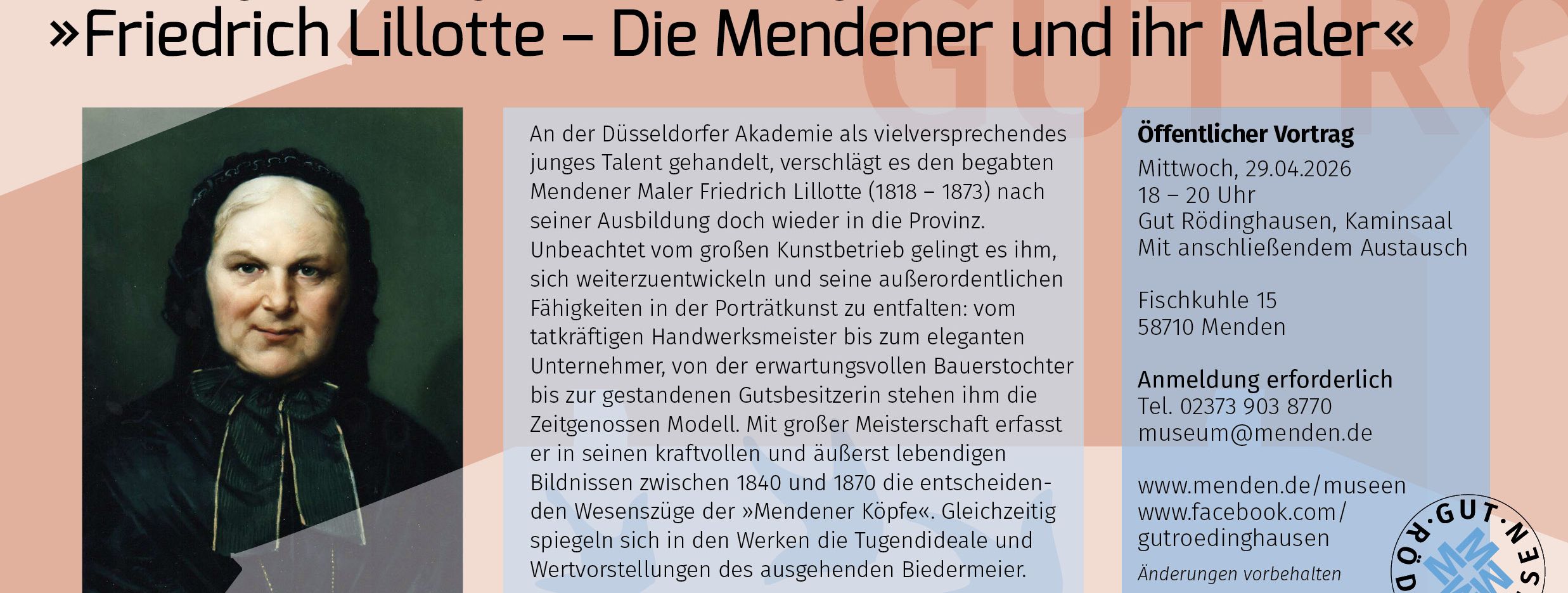 Gut Rödinghausen Vortragsabend mit Jutta Törnig-Struck - Friedrich Lilotte - die Mendener und ihre Maler