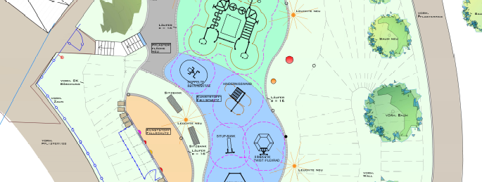Plan für den neuen Freizeitparcours Im Hülschenbrauck