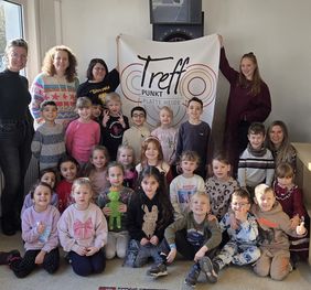 Vorschulkinder der Kita Am Papenbusch besuchen Treff Platte Heide. 