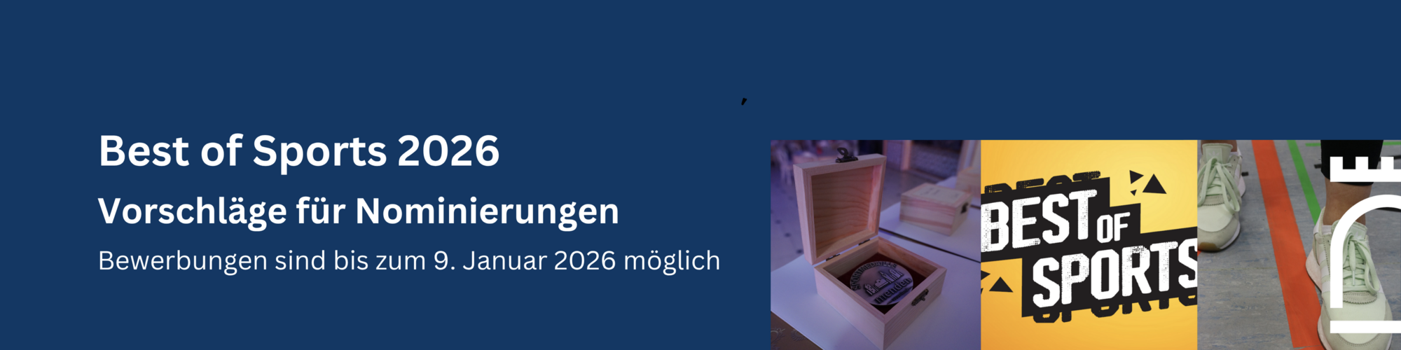 Best of Sports 2026, Vorschläge für Nominierungen - Bewerbungen sind bis zum 9. Januar 2026 möglich