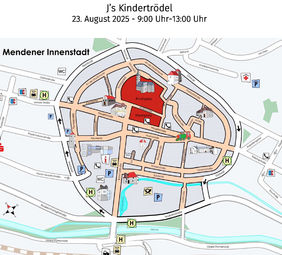 Übersichtskarte zum Kinderflohmarkt am 23. August 2025