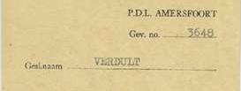 Eine auf braunem Papier mit der Schreibmaschine beschriftete Urkunde mit Name, Geburtsdatum und Anschrift, die belegt, dass Henrics Verdult für die "Union Braunkohle und Kraftstoff AG" arbeiten musste.
