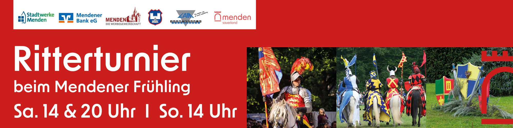 Ritterturnier beim Mendener Frühling, Samstag 14 und 20 Uhr, Sonntag 14 Uhr