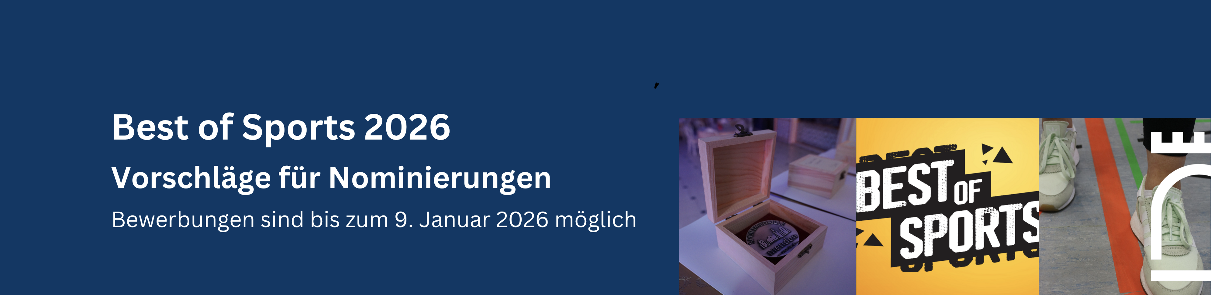 Best of Sports 2026, Vorschläge für Nominierungen - Bewerbungen sind bis zum 9. Januar 2026 möglich