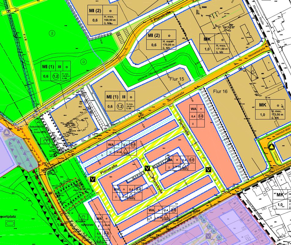 Bebauungsplanausschnitt als Logo, 
